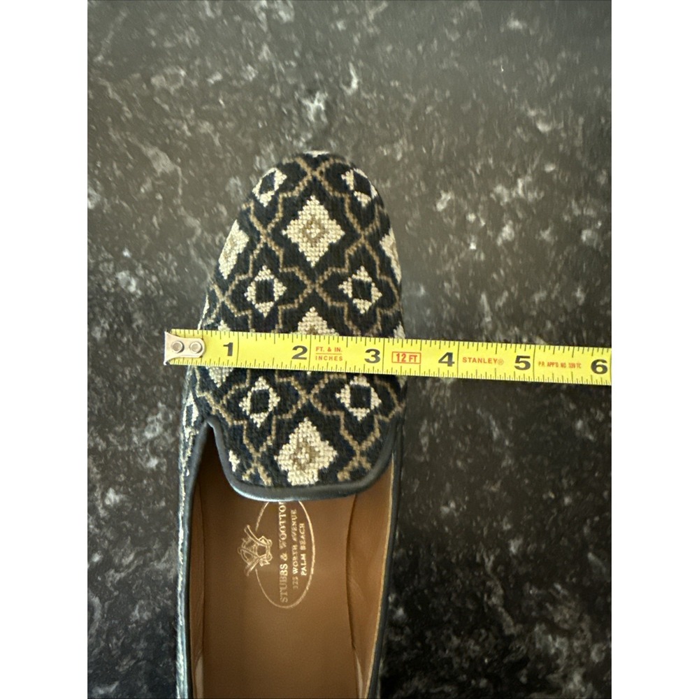 Stubbs & Wootton Palm Beach Needlepoint Loafers Slippers Geometric Women 9.5 - Picture 16 of 16
